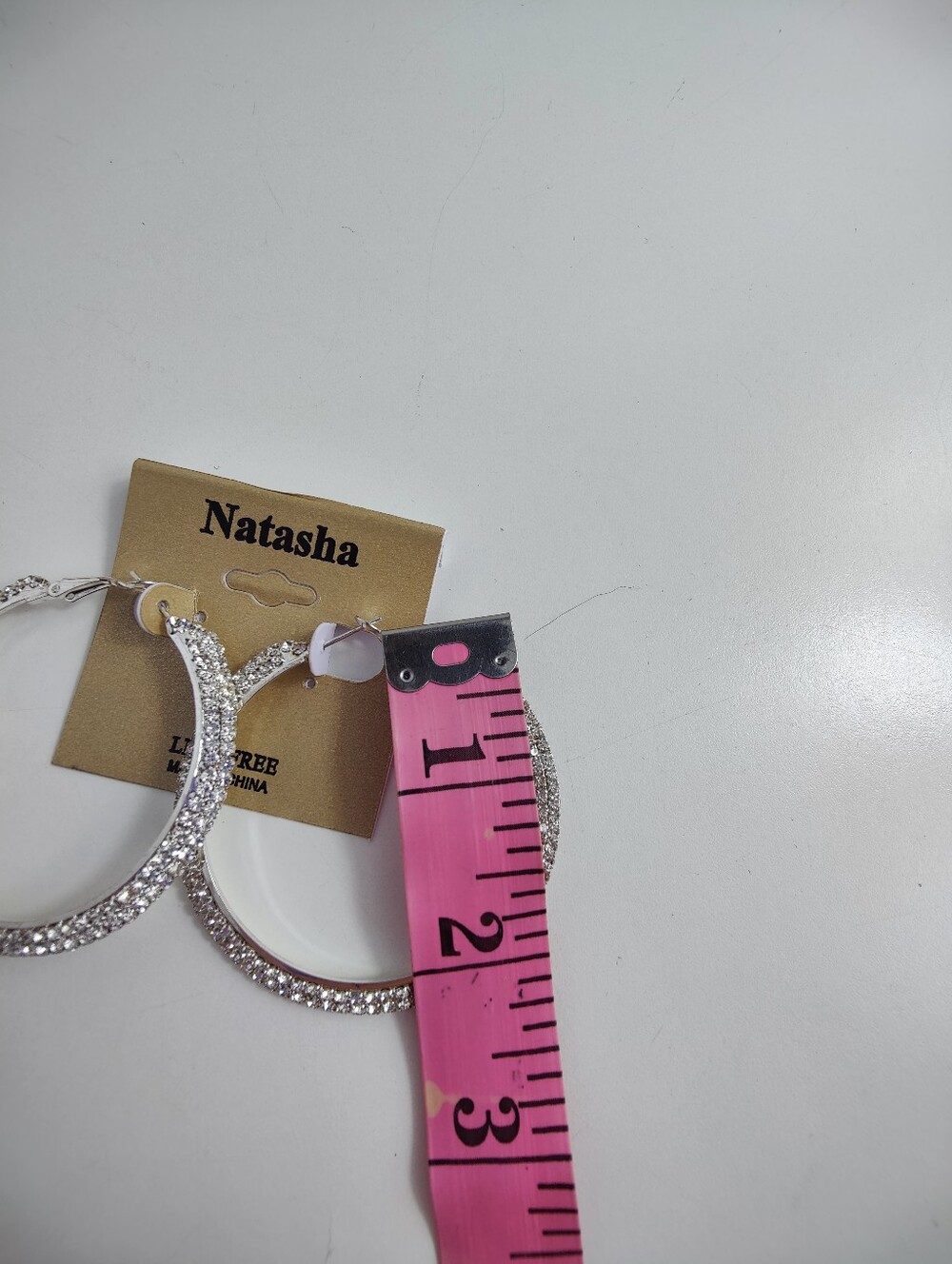 Natasha NWT 3 Pair Earrings Bundle CZ Bow Starburst Rhinestone Hoop - Picture 11 of 15